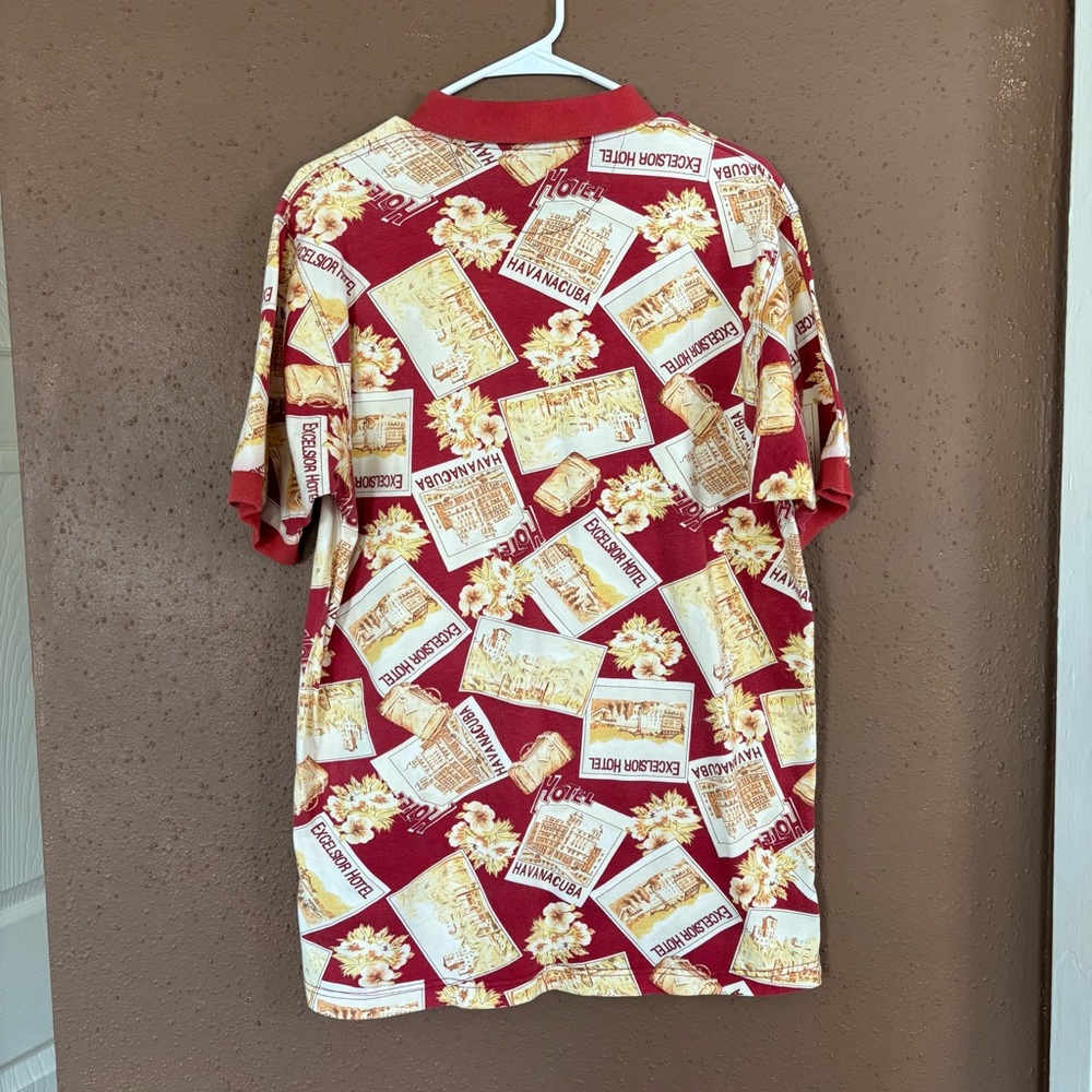 Vtg Chaps Ralph Lauren Havana Cuba Polo Graphic Print Men Sz M Travel Summer - Picture 5 of 7